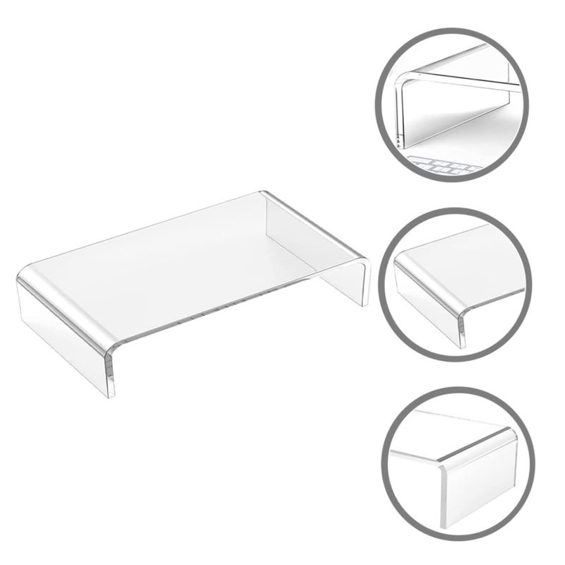 Acrylic Monitor Stand Riser with Desk Shelf for Single Monitor 12 Inches Wide - Image 5