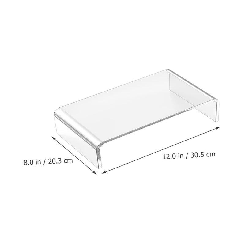 Acrylic Monitor Stand Riser with Desk Shelf for Single Monitor 12 Inches Wide - Image 4