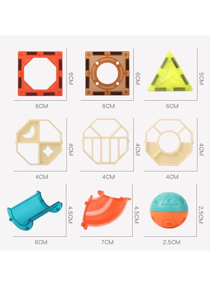 Loquat 98PCS Magnetic Building Blocks Set for Kids – STEM Educational DIY Marble Run Track Toy with Tubes, Slides  Strong Magnets – Creative Puzzle Construction Gift for Ages 3+ 🧲 - Image 3