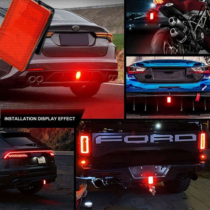 znakeauto Universal Fit Rear Bumper Diffuser Rear Fog Pilot Light Kit w/ F1 Style Strobe Brake Feature & Adjustable Add-On Mounting Bracket For Car SUV Motorcycle golf cart ï¼ˆPowered by 15-SMD ï¼‰ (Smoked Lens) - Image 3