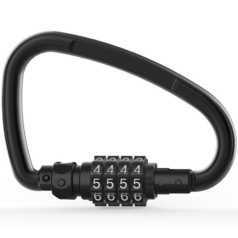 Large Carabiner Clip Combination Lock Locking Carabiner Heavy Duty Gate Locks for Outdoor Fence Hammock Swing Hook Bag Helmet Anti Theft Climbing Chains Straps 4 inch 25KN Triangle D Ring