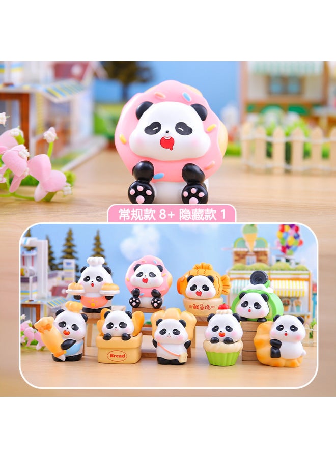 Panda Chinese Food Series Blind Box Creative National Trend Figurine Cartoon Desktop Ornament Children's Toy Home Decoration