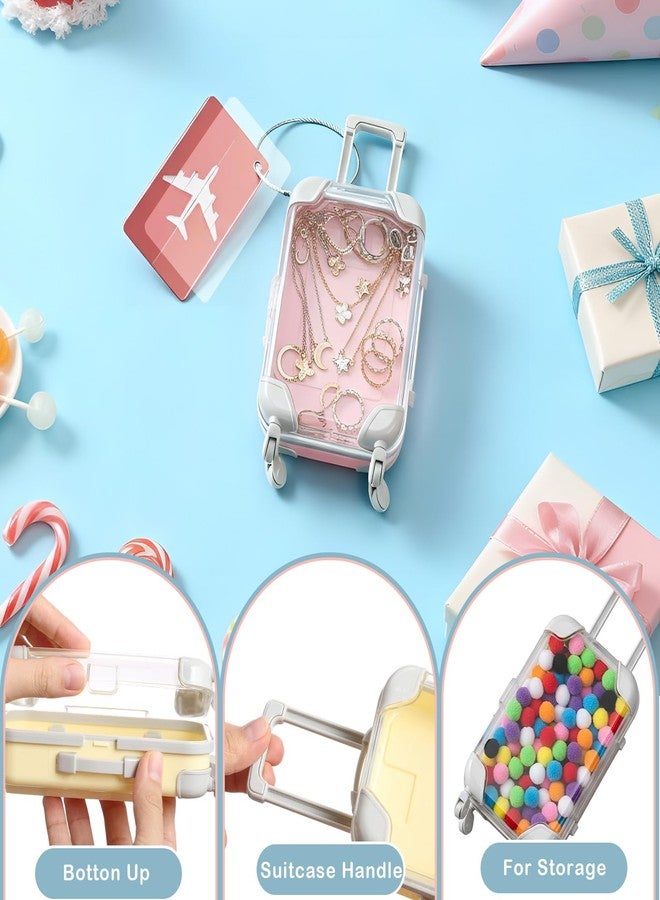 Teecyhooo 5 Pcs Mini Suitcase Party Favor Boxes and 5 Pcs Metal Luggage Tags with Card, Clear Mini Luggage Gift Boxes for Girls Wedding Travel Birthdays Bachelorette (6.5 x 2.8 x 1.4 Inch,Multicolor - Image 3