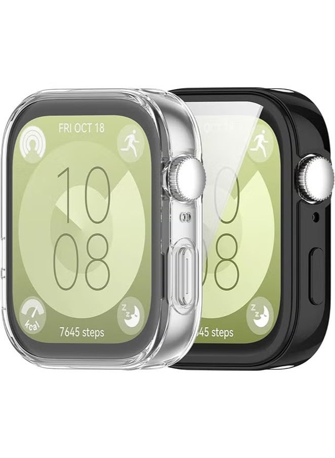 اليشمك حافظة ساعة هواوي فيت 3، إطار بحواف ناعمة مصنوعة من TPU، غطاء واقي أنيق رفيع للجميع حول ساعة هواوي فيت 3 (شفاف) - Image 1