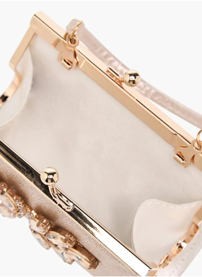Flora Bella By Shoexpress Girls Embellished Handbag With With Kiss Lock Closure Ramadan Collection