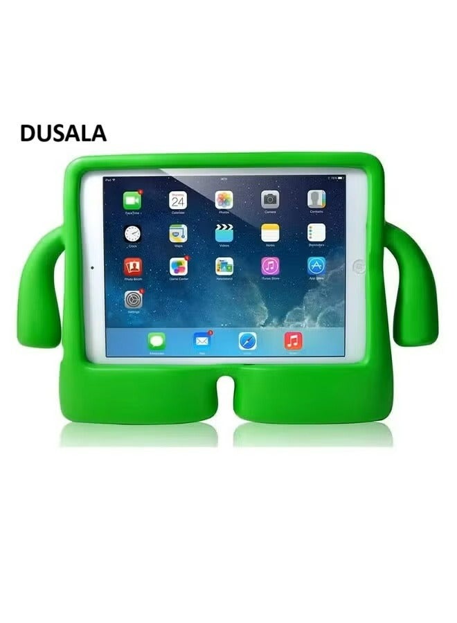 دوسالا حافظة أطفال مقاومة للصدمات من EVA مع مقبض وقاعدة لـ iPad Air وAir 2 حجم 9.7 غطاء متين ومشرق (أخضر)