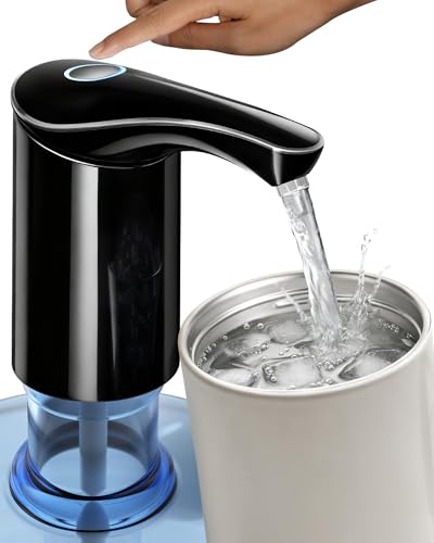 Redsack Rechargeable Water Dispenser Pump for 5 Gallon Bottle Electric USBC Large Flow Water Jug Dispenser Portable Automatic Submersible Bottle Pump Silent Operation for Camping Home Black - Image 1