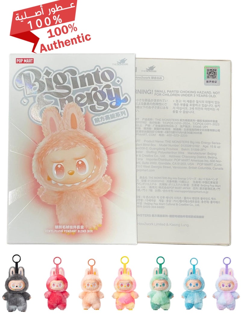 POP MART The Monsters Big into Energy Series-100% Original Labubu V3 With ( Barcode) Vinyl Plush Pendant Blind Box, Blind Box Figures, Random Design Action Figures Collectible Toys Home Decorations, Single Box - Image 1