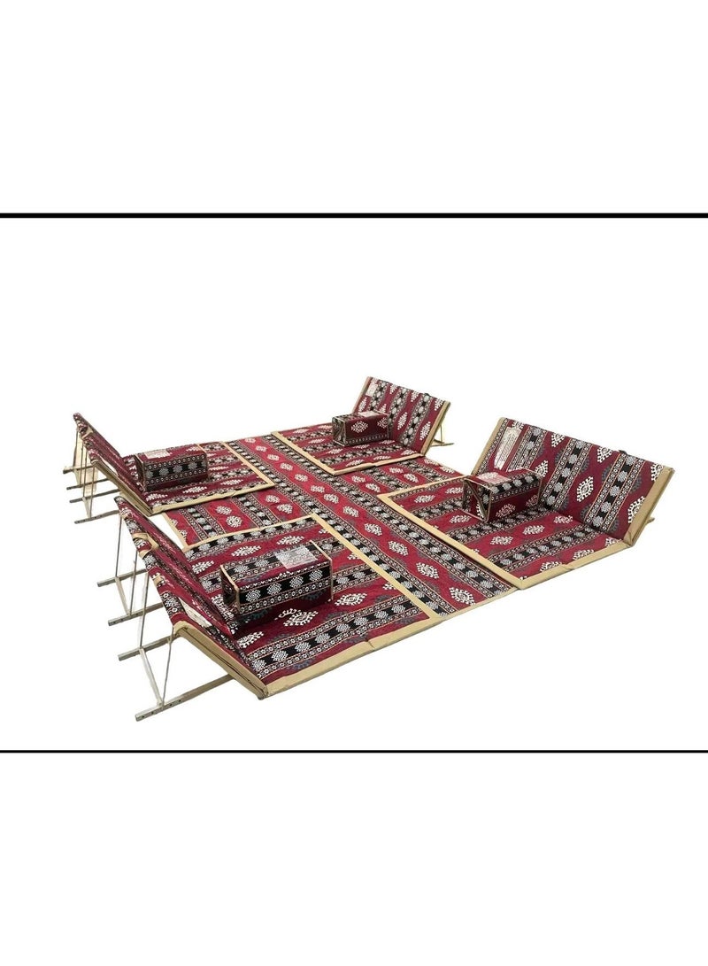 مجموعة سجادات أرضية قابلة للطي للتخييم باللغة العربية مع 4 وسائد كرسي قابلة للطي - Image 3