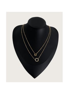 KAAF CREATIONS Kaaf creations Stainless steel 18K gold plated round zircon 2 necklace 36+5cm  - Image 3