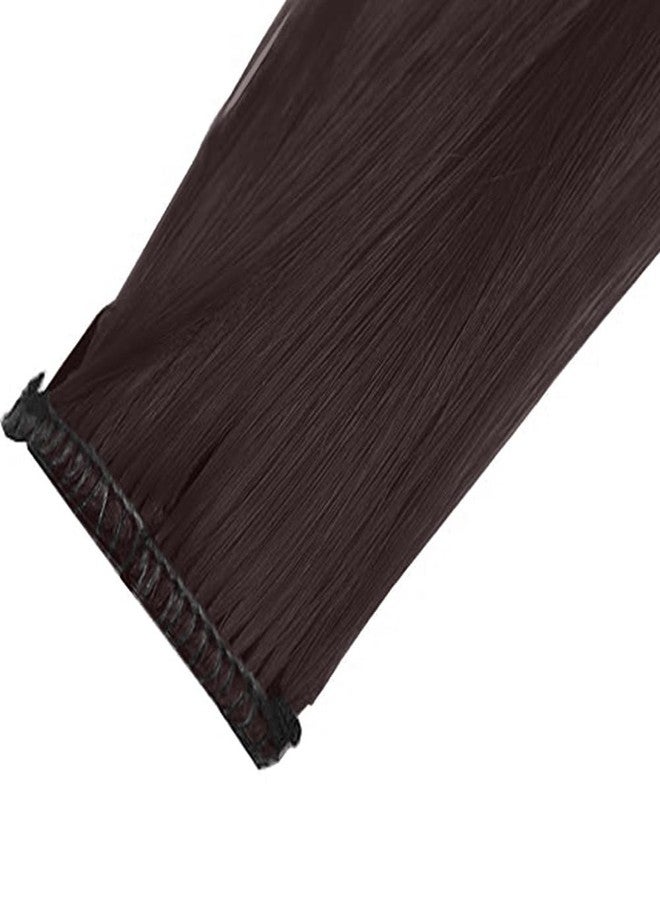 VIVIAN 2 Pcs Single Clip Synthetic Hair Side Covers Up Extension/Patch For Women, 20 Inch (Brown) (Pack of 2) - Image 2
