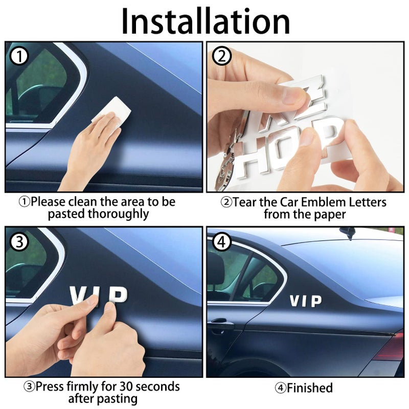 Lamoutor 43Pcs Car Emblem Letters Sticker DIY 3D Chrome Number Symbol Badge Decal - Image 5