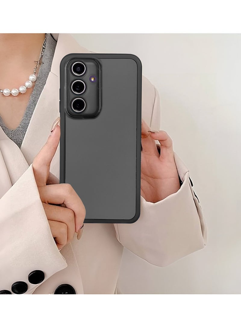 Wtech Samsung Galaxy A26 5G 2024 Soft Transparent TPU Silicone Ultra Thin Phone Stylish Electroplated Camera Border Back Case Cover - Black - Image 4