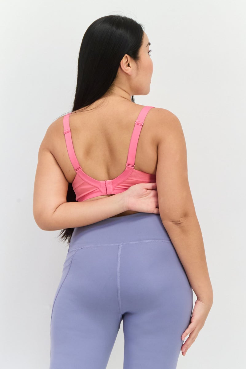 Adidas Women Lightly Padded Underwire Sports Bra, Pink - Image 2