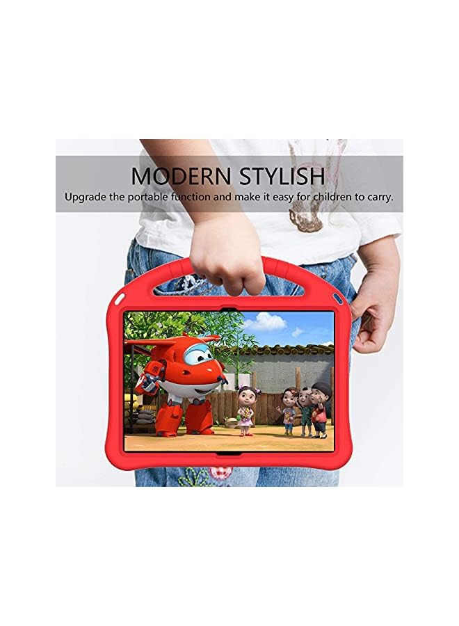 سيوسي حافظة كمبيوتر لوحي لجهاز Lenovo Tab M10 Hd Tb X505F Tb X505L للأطفال متينة وخفيفة الوزن ومقاومة للصدمات ومقبض واقٍ لهاتف Lenovo Tab M10 مقاس 10.1 بوصة، حافظة شاملة مضادة للسقوط باللون الأحمر - Image 5