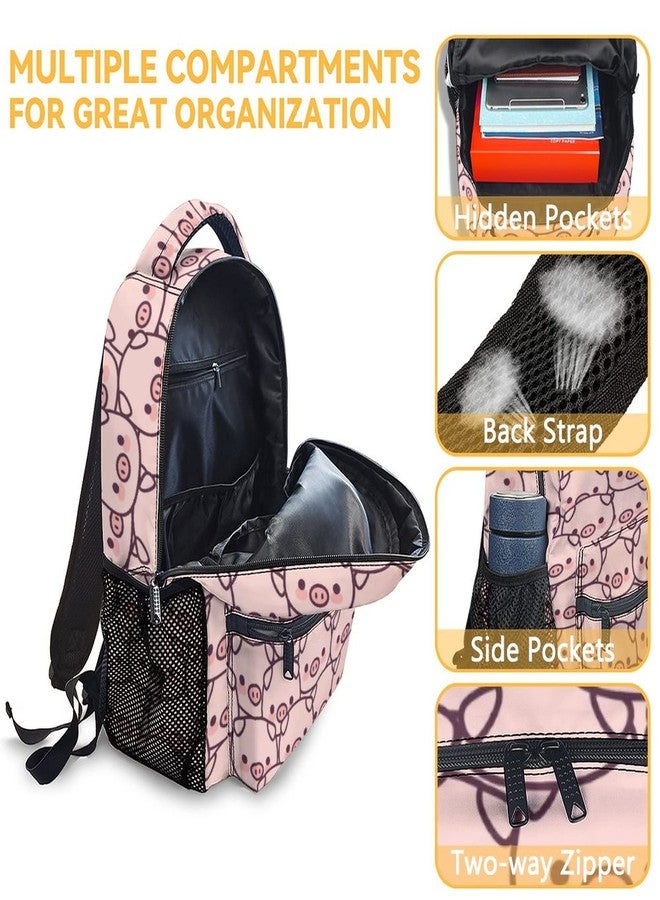AIOMXZZ Pig Backpack Gifts, 16 Inch Cute Pig Bookbag Durable, Lightweight, Large Capacity, Funny Animal Backpack for School - Image 5