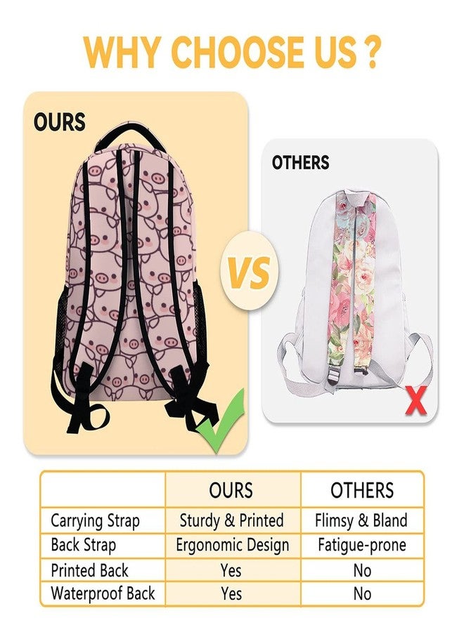 AIOMXZZ Pig Backpack Gifts, 16 Inch Cute Pig Bookbag Durable, Lightweight, Large Capacity, Funny Animal Backpack for School - Image 3