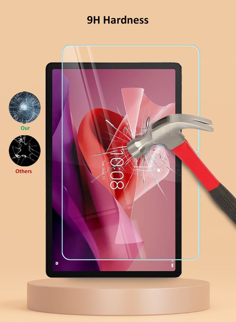Techie حماية شاشة زجاجية مقساة HD مزدوجة لتاب Lenovo P12 2023 بحجم 12.7 بوصة - مضادة للانعكاس ومضادة للفقاعات بصلابة 9H وسمك 0.33 مم وحواف مدورة وسهولة في التركيب - Image 3