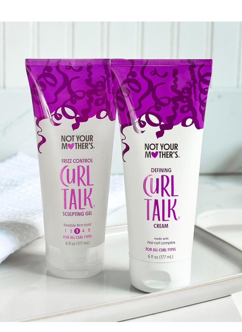 Not Your Mother's - Not Your Mother's Curl Talk Frizz Control Sculpting Gel & Defining Cream (2-Pack) - 6 fl oz - Formulated with Rice Curl Complex - All Curl Types - Image 1