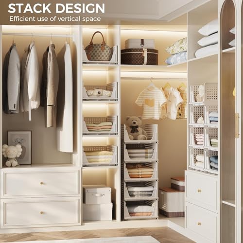 HOMIFLY 3 Tier Foldable Plastic Kitchen Cupboard/Cloth Rack for Storage/Versatile and Sturdy Wardrobe for Clothes/Storage Organizer/Closet for Bedroom/Living Room/Laundry Room/Study(White) - Image 2