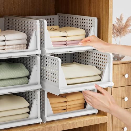 HOMIFLY 3 Tier Foldable Plastic Kitchen Cupboard/Cloth Rack for Storage/Versatile and Sturdy Wardrobe for Clothes/Storage Organizer/Closet for Bedroom/Living Room/Laundry Room/Study(White) - Image 1
