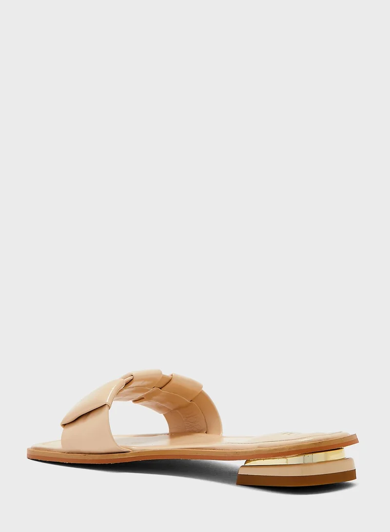 ELLA Waved Strap Flat Sandals