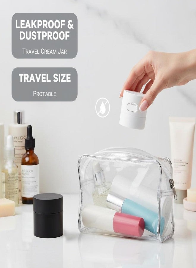 ZIZEMOJA Travel Size Containers, Small Plastic Containers with Lids, 20 Gram Travel Container for Creams, Lotion, Toiletries, Makeup (2PCS Black and 2PCS White Plastic Jars) - Image 4