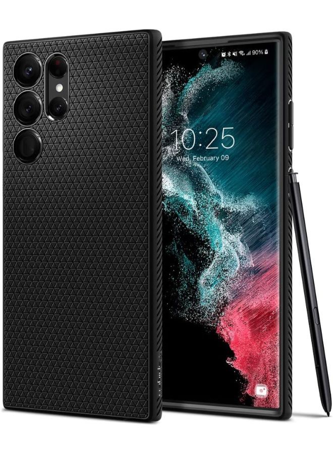 Spigen Liquid Air Armor Designed for Galaxy S22 Ultra Case (2022) - Matte Black - Image 1