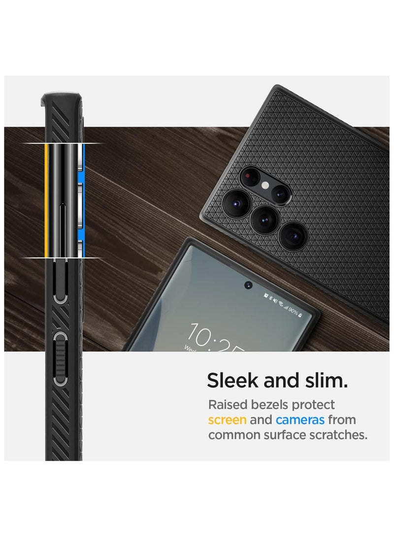 Spigen Liquid Air Armor Designed for Galaxy S22 Ultra Case (2022) - Matte Black - Image 5