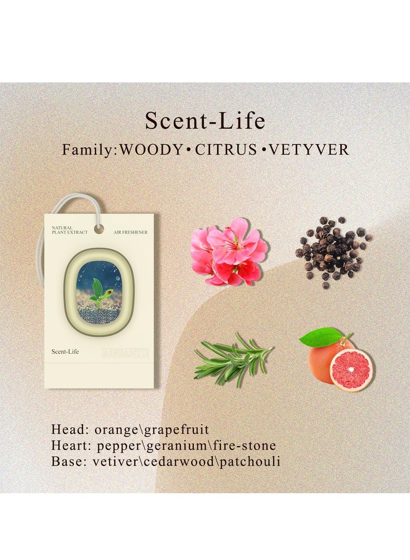 KASTWAVE Hanging Car Air Freshener, Car Scents Air Freshener for Home, Long Lasting Car Perfume Air Fresheners Car Odor Eliminator, Premium Essential Oil Car Fresheners for Home Decor (6Pack - Life) - Image 3