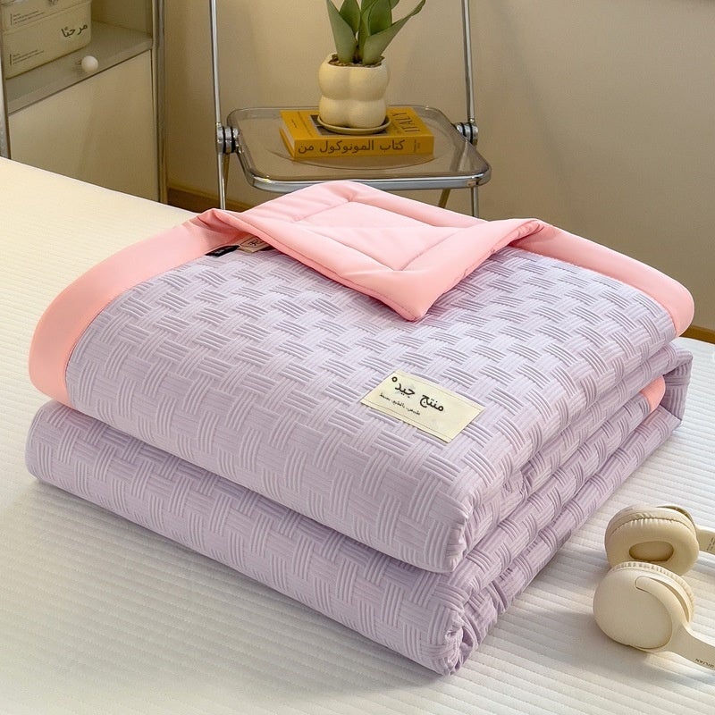 Waffle - Elegant Purple Summer Cooling Quilt, Embossed Pattern - Image 1