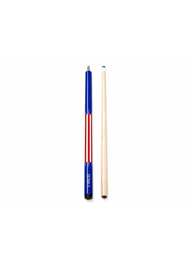 25769-1 Professional Billiard Cue Stick 145CM Wooden Pool Cue With Premium Tip Blue Red Design - Image 1