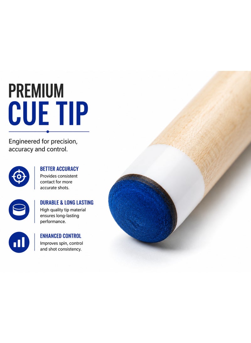 25769-1 Professional Billiard Cue Stick 145CM Wooden Pool Cue With Premium Tip Blue Red Design - Image 3