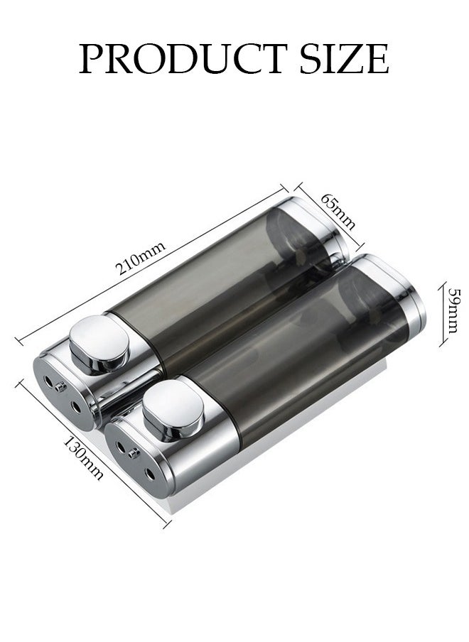DUNISO 2pcs Shower Shampoo Soap Dispenser for Shower Wall Chamber No Drill Wall-Mounted Shower Pump Soap Dispenser Shampoo Box Lotion Shower Gel Container Dispenser for Toilet Bathroom Hotel  - Image 2