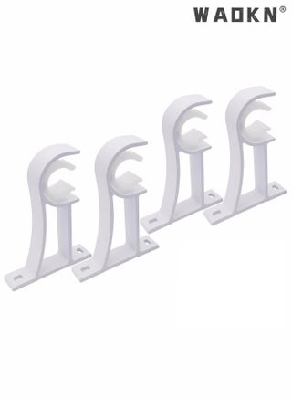 Curtain Rod Bracket, Heavy Duty Curtain Rod Holders for Drapes Wall Heavy Duty, Single Decorative Drapery Rod Hooks Hanger Fit for 1 to 1.2 Inch Drapes Rod,Easy to Install,White (Set of 4) - pzsku/Z1A5788CF1517B3EB5E5EZ/45/_/1706844774/083577f1-6a65-442b-844d-19c82ab66d98