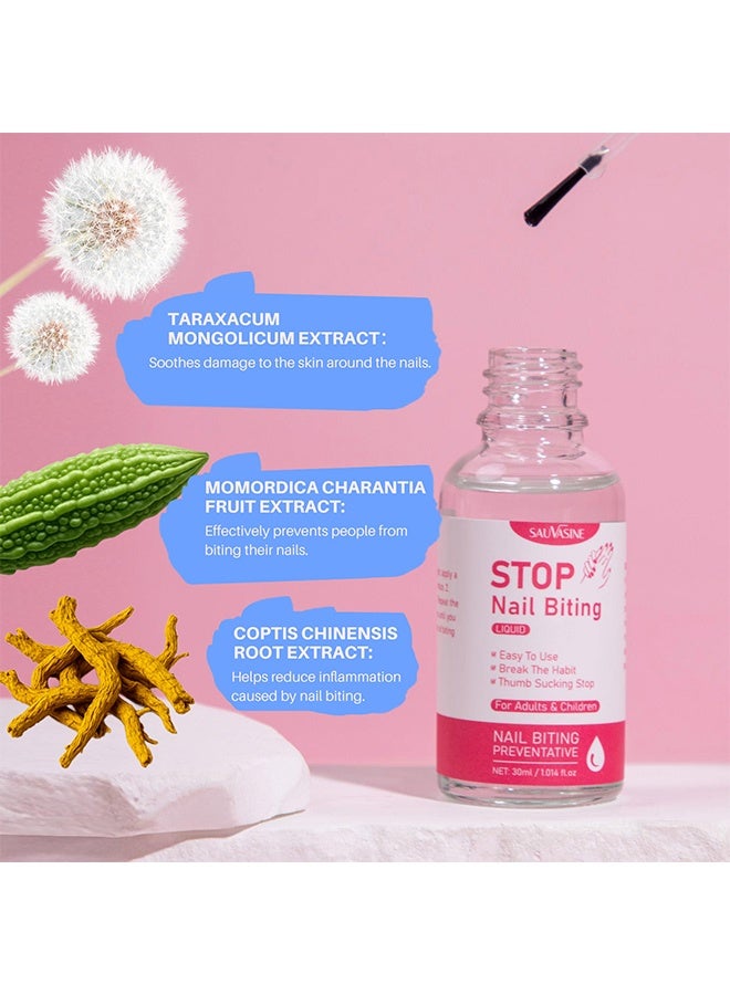 SAUVASINE Stop Nail Biting Liquid，Nail Biting Treatment for Kids, Natural Thumb Sucking Pain Relief for Kids, Bitters, Plant Extracts 30ml - Image 3