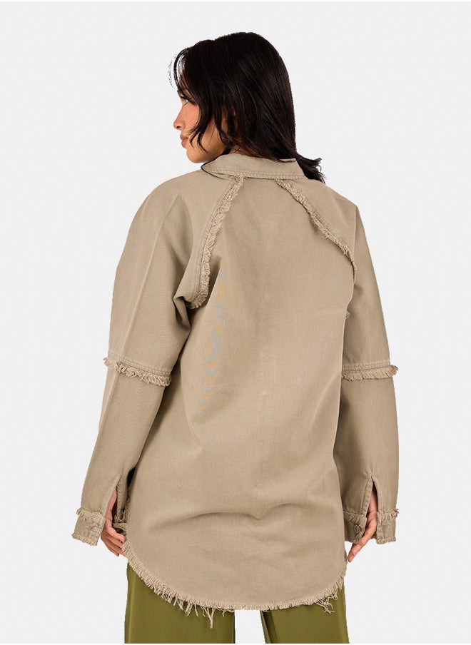 Clue Fringed Cotton Shirt  - Image 3