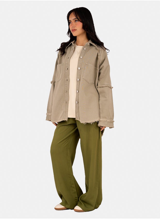 Clue Fringed Cotton Shirt  - Image 4