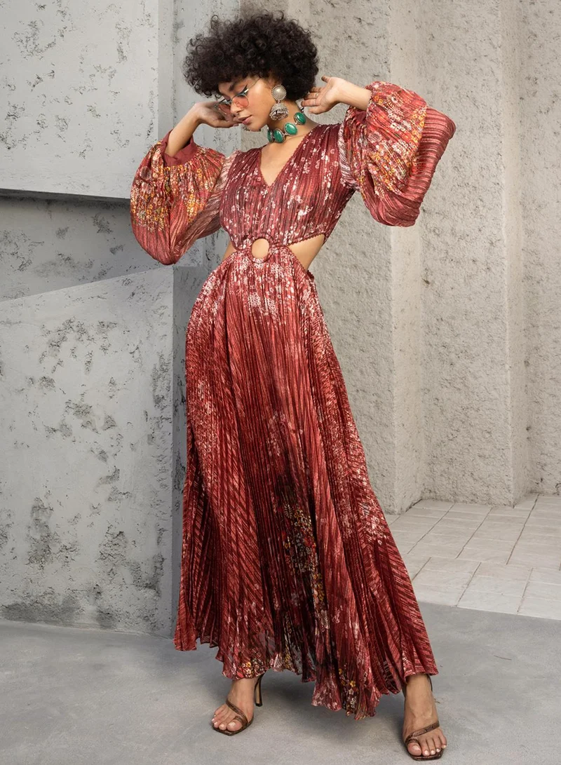 Bhanuni By Jyoti  RUSTY RED MAXI DRESS for Women | Best Price UAE