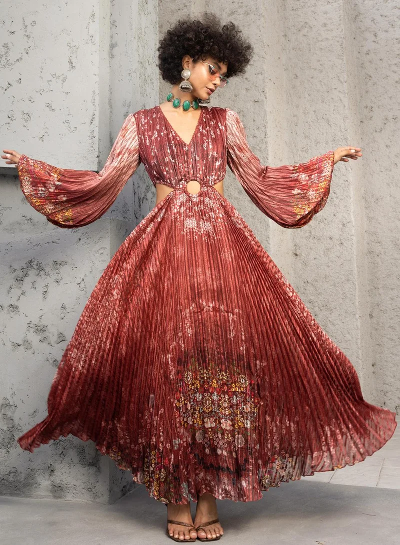 بهاني بواسطة جيوتي RUSTY RED MAXI DRESS