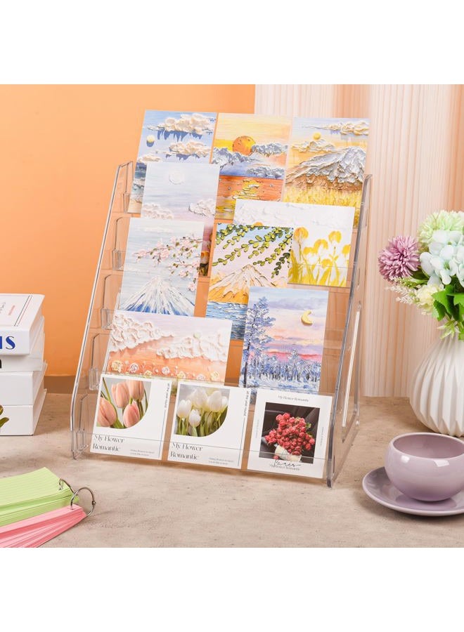 CELSOL Elevated 5 Tier Clear Acrylic Card Display Stand for Trading Cards, Sports Cards, Greeting Cards, Stickers – Slanted Holder for PSA Slabs, Vendors, Collectors & Retail (5 Tier 1 Pack) - Image 4