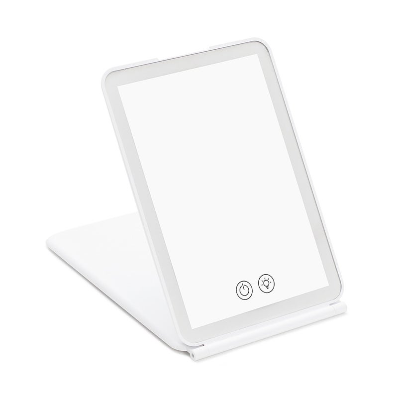 LED folding makeup mirror with light rechargeable flip flat mirror portable folding mirror fill light makeup mirror - Image 3