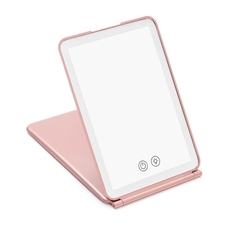 LED folding makeup mirror with light rechargeable flip flat mirror portable folding mirror fill light makeup mirror - Image 4
