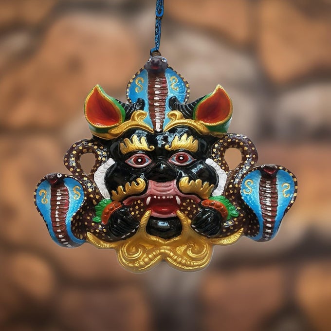 STYLISH METAL FACE MASK WITH NAAG WALL HANGING: WARDING OFF EVIL EYE AND ENHANCING DCOR