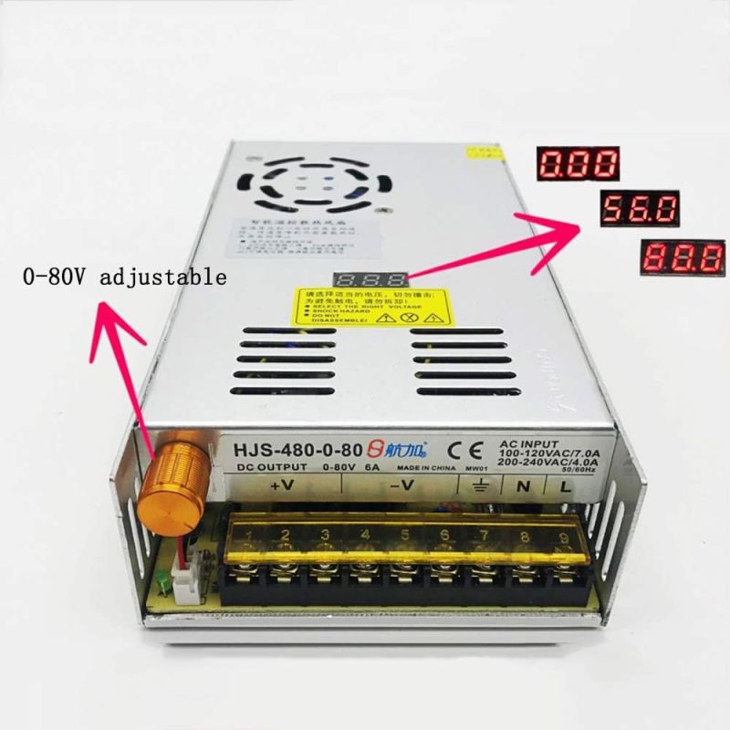 Adjustable Switching Power Supply: 480W 0-80V 0.1V/0.01A Precision - Ultra-Precise Digital Control Variable Power Supply for Laboratory, Benchtop, DIY Electronics Projects - Image 3