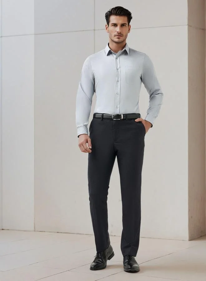 Splash FAV Men Button-Down Collar Solid Long Sleeves Shirt