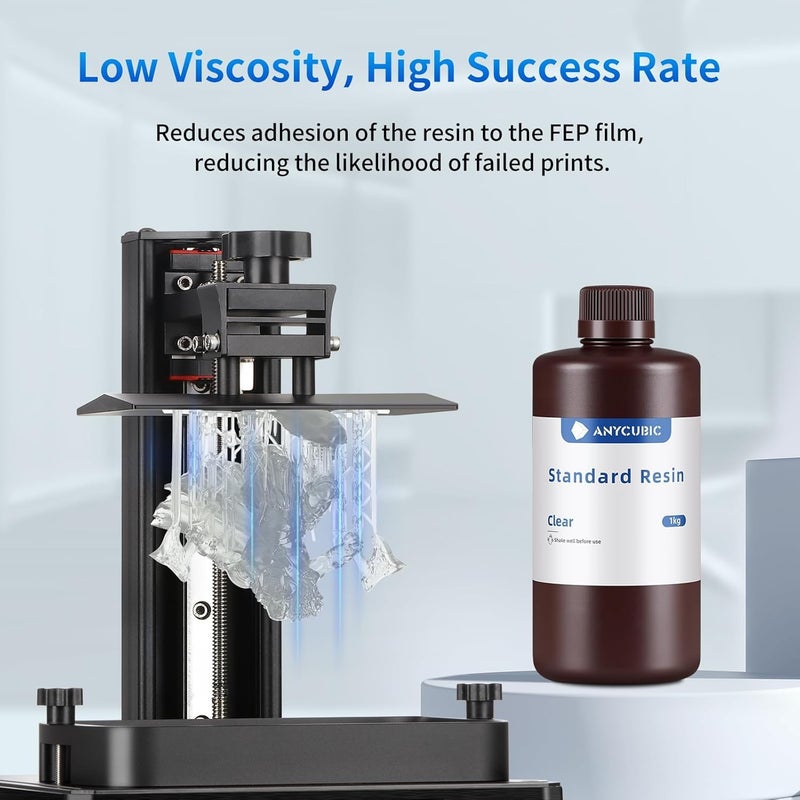 3idea ANYCUBIC Standard 3D Printer Resin, 405nm SLA UV-Curing Resin with High Precision and Quick Curing & Excellent Fluidity for LCD 3D Printing (Clear, 1kg) - Image 3