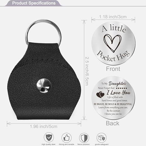 CINDYHE Pocket Hug Token keychain Gifts for Men Women Him Her Dad Mom Son Daughter Brothers Sisters Teacher Boy Girl Friends (Daughter Gift) - Image 2