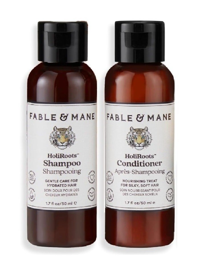 Fable and Mane HoliRoots Hair Set Shampoo And Conditioner - 50 ml + 50ml - Image 1