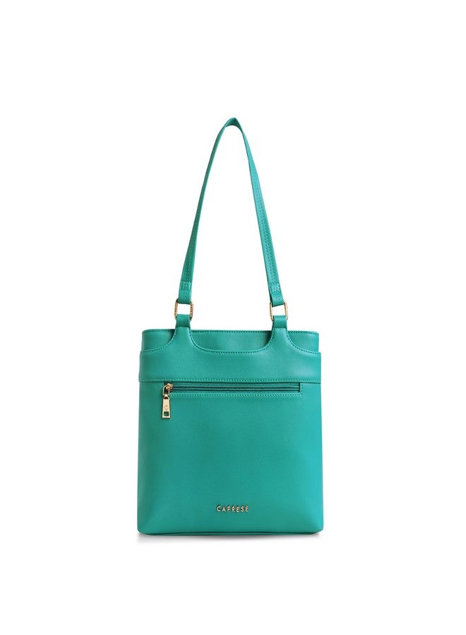 Caprese Jessica Medium Solid Tote Bag for Women|Stylish, Durable, Multi-Compartment Design for Work, Travel, Shopping |Comfortable Straps Shoulder Bag, Ideal for Laptop & Essentials (Blue) - Image 1